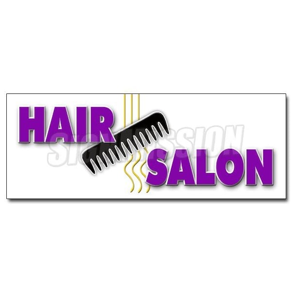 Safety Sign, 48 in Height, Vinyl, 18 in Length, Hair Salon